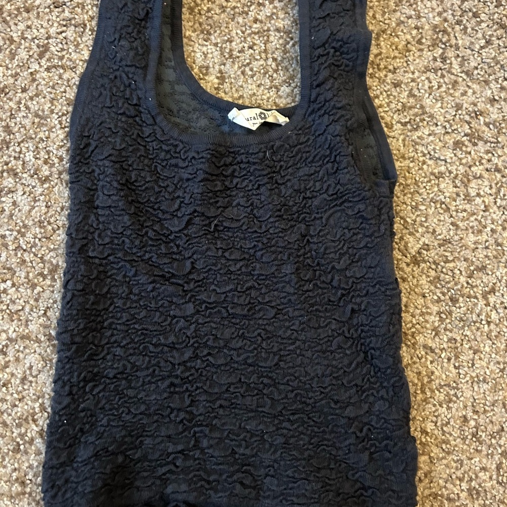 Navy Textured Women's Tank Top